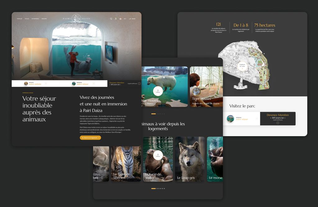 Pairi Daiza - interface site internet