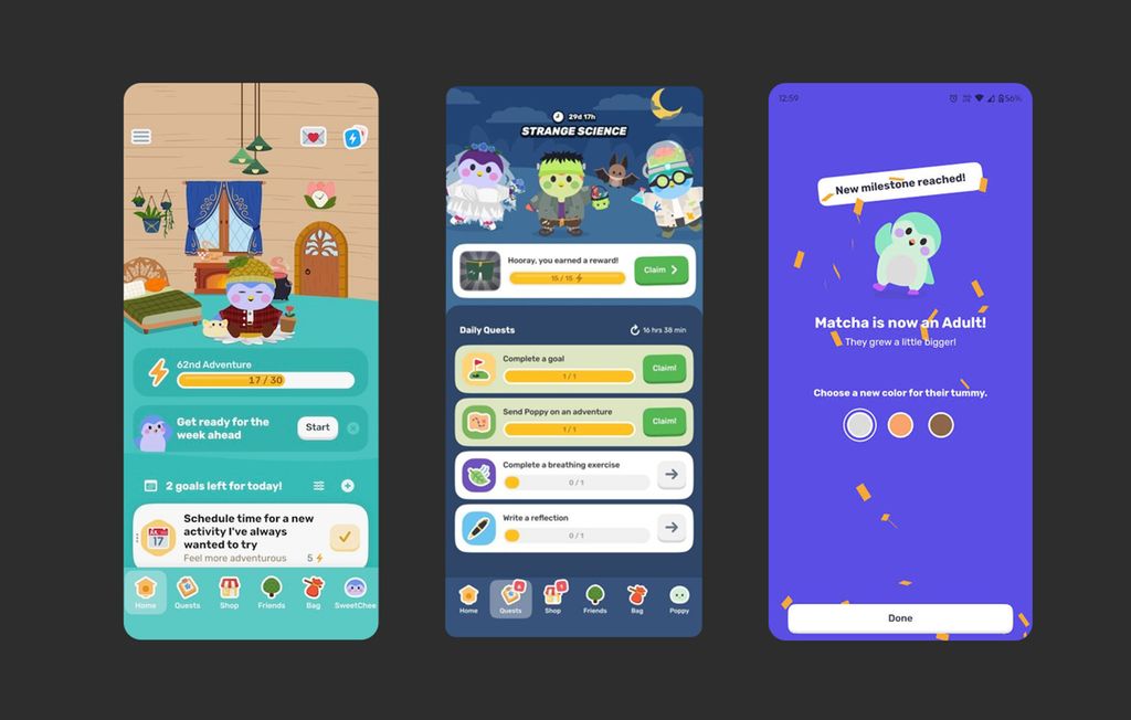 Finch app, l'évolution de l'oiseau